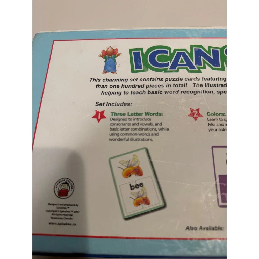 Spicebox I Can Spell Educational Puzzle Set Kids Learning 3 & 4 Letter Words
